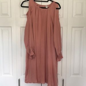 Old Navy Blush Cold Shoulder Swing Dress